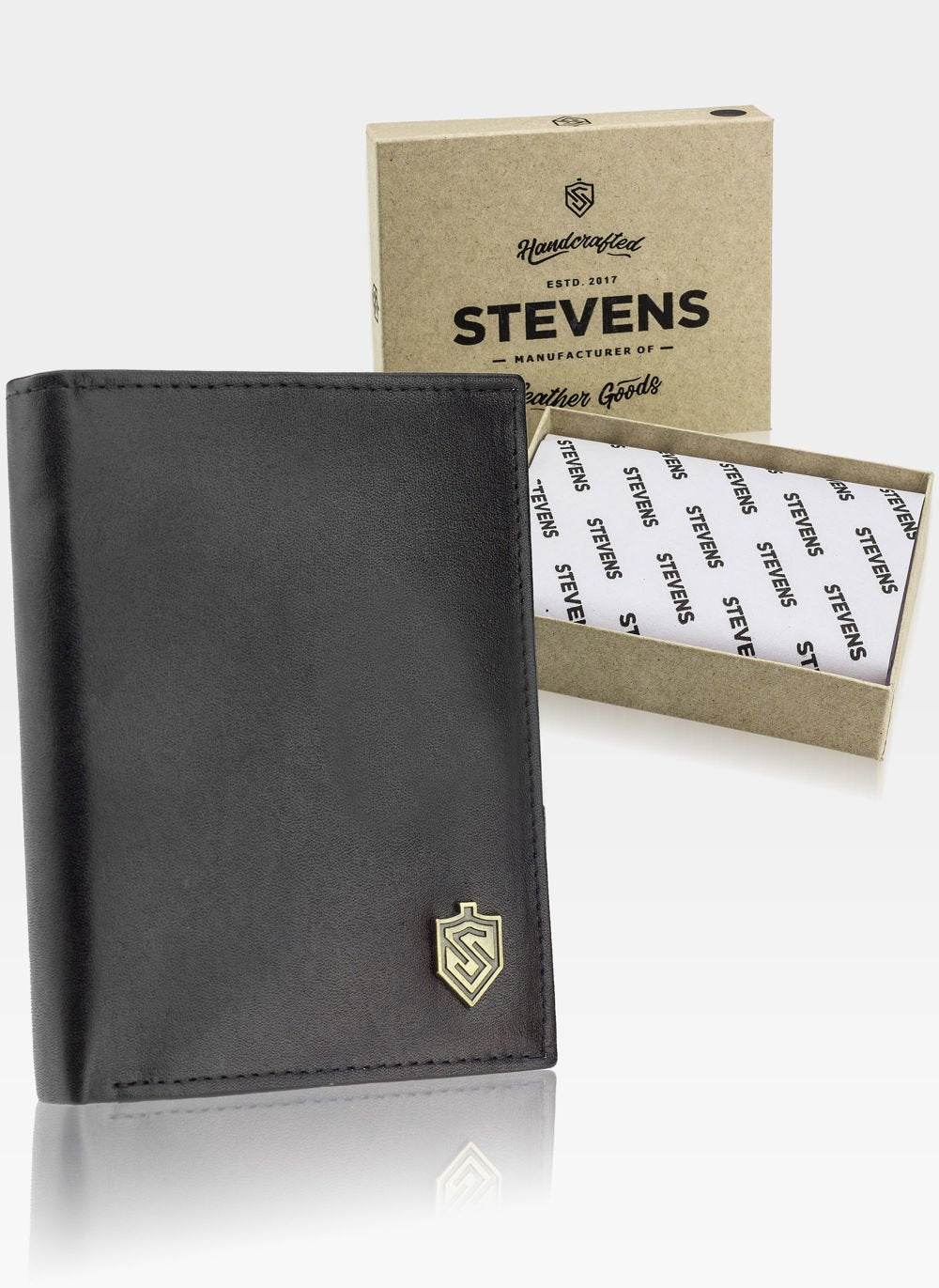 Vīriešu ādas maks STEVENS ar RFID aizsardzību Slim SLIM S197