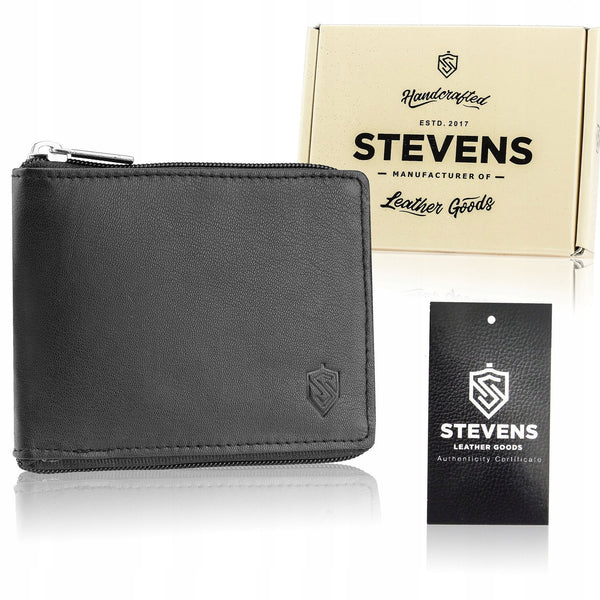 Vīriešu ādas maks Stevens ar rāvējslēdzēju S180