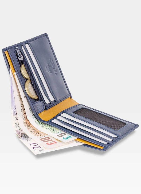 Vīriešu ādas maks Visconti PM101, zils S15