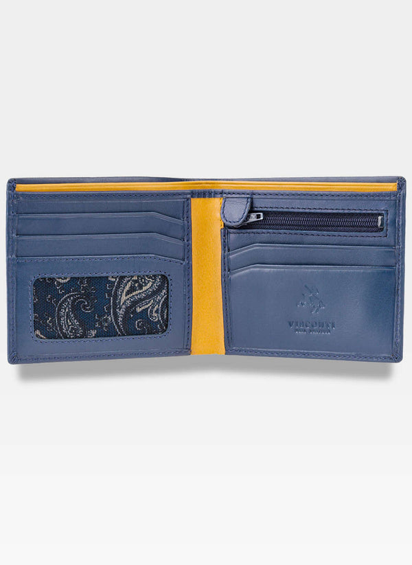 Vīriešu ādas maks Visconti PM101, zils S15