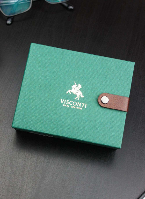 Vīriešu ādas Visconti maks AT63, zils S500