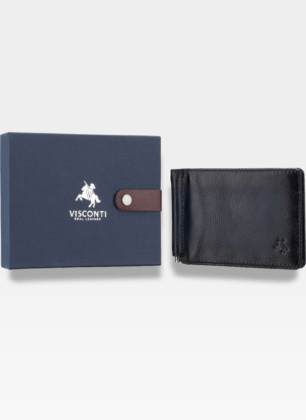 Vīriešu maks Visconti P5, melns S44