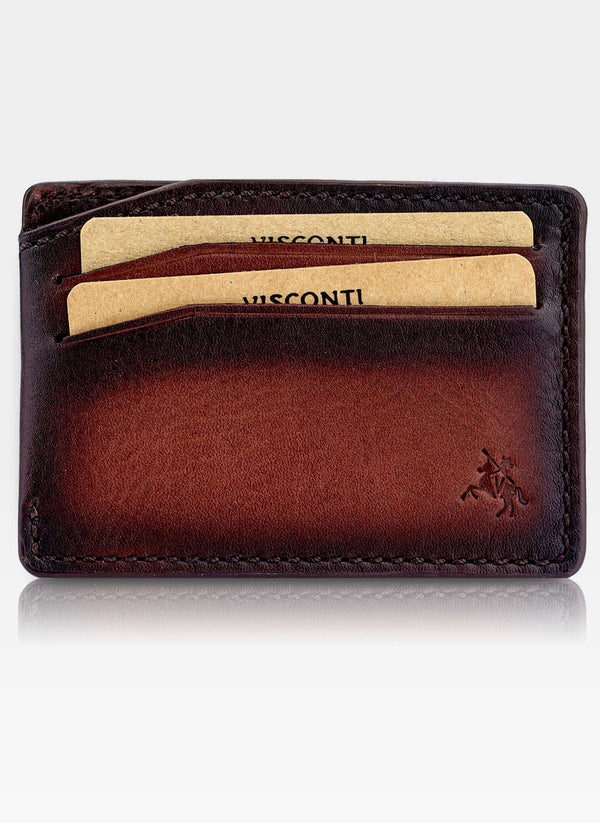 Vīriešu īstas ādas karšu maciņš Visconti MT-86, tumši brūns S2