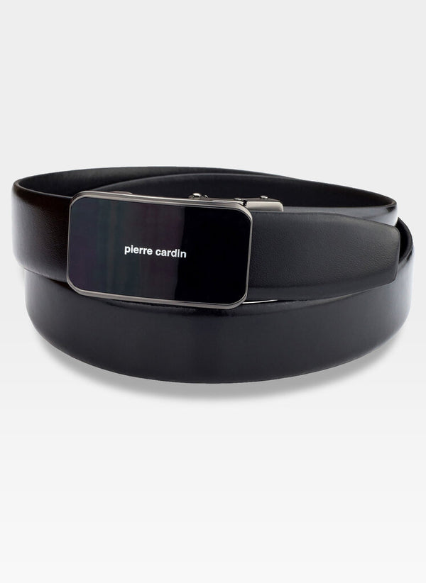 Vīriešu ādas josta Pierre Cardin, melna