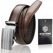 Vīriešu ādas josta Stevens ar automātisko sprādzi, brūna D31