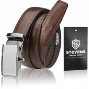 Vīriešu ādas josta Stevens ar automātisko sprādzi, brūna D32