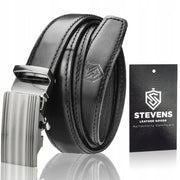 Vīriešu ādas josta Stevens ar automātisko sprādzi, melna D36