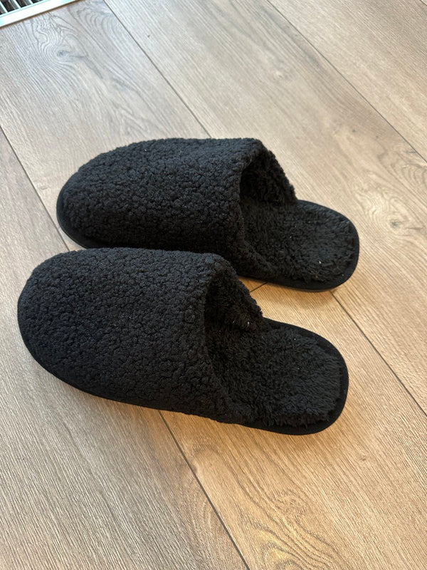 Vīriešu siltas čības ar mīkstu oderi, melnas